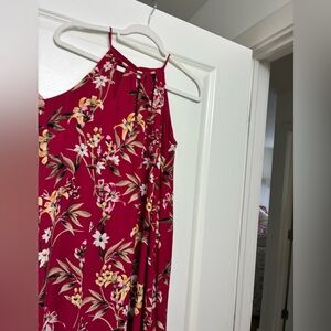 Reversible Raspberry with Gold Accent White House Black Market Dress